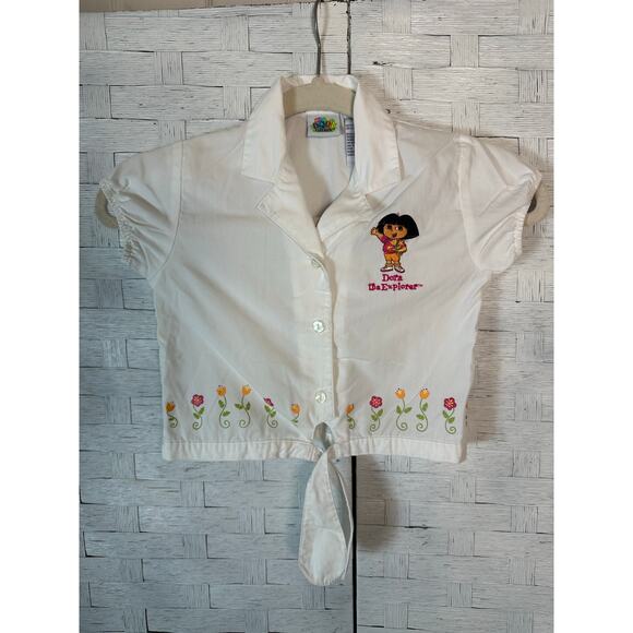 Nickelodeon, Dora the Explorer vintage girls top crop front tie cute floral - Picture 1 of 8